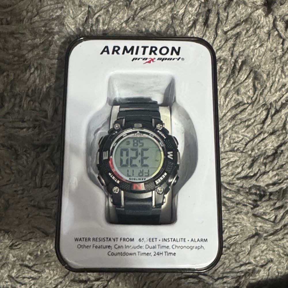 Armitron Black Digital Sport Watch with Silver Accents